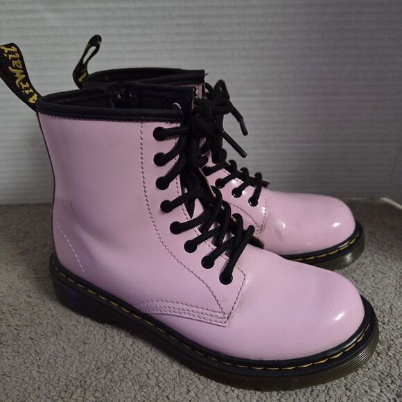 Dr. Martens Other - Dr. Doc Martens 1460J YOUTH Kids Pink Patent Leather Combat Ankle Boots Sz 2